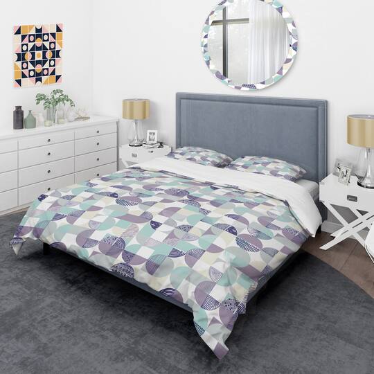 Designart 'Retro Geometric Design IV' Mid-Century Duvet Cover Set